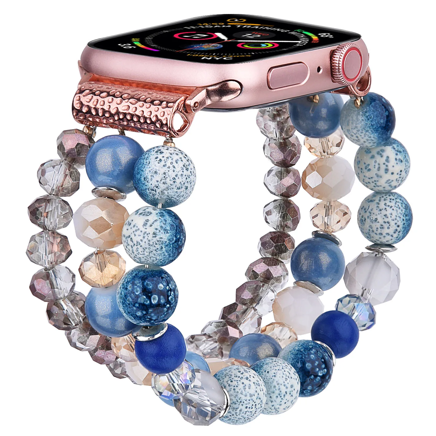 Ремешок полимерный для Apple Watch браслет ручной работы с индивидуальными бусинами часов 38 мм 40 41 42 44