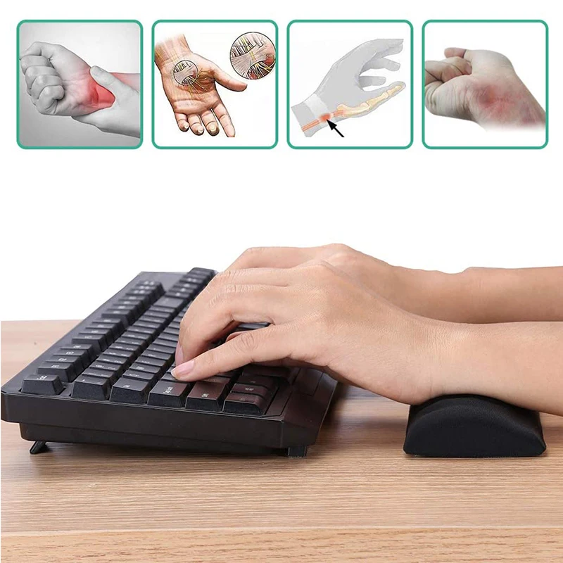 Memory Foam Клавиатура запястий поддержка запястья руки Коврик Для Мыши Эргономичный дизайн для домашнего офиса офисный ноутбук Настольный компьютер