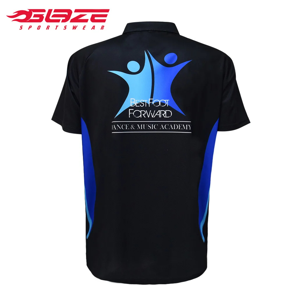 Customized logo short sleeve plain black golf polo shirt men