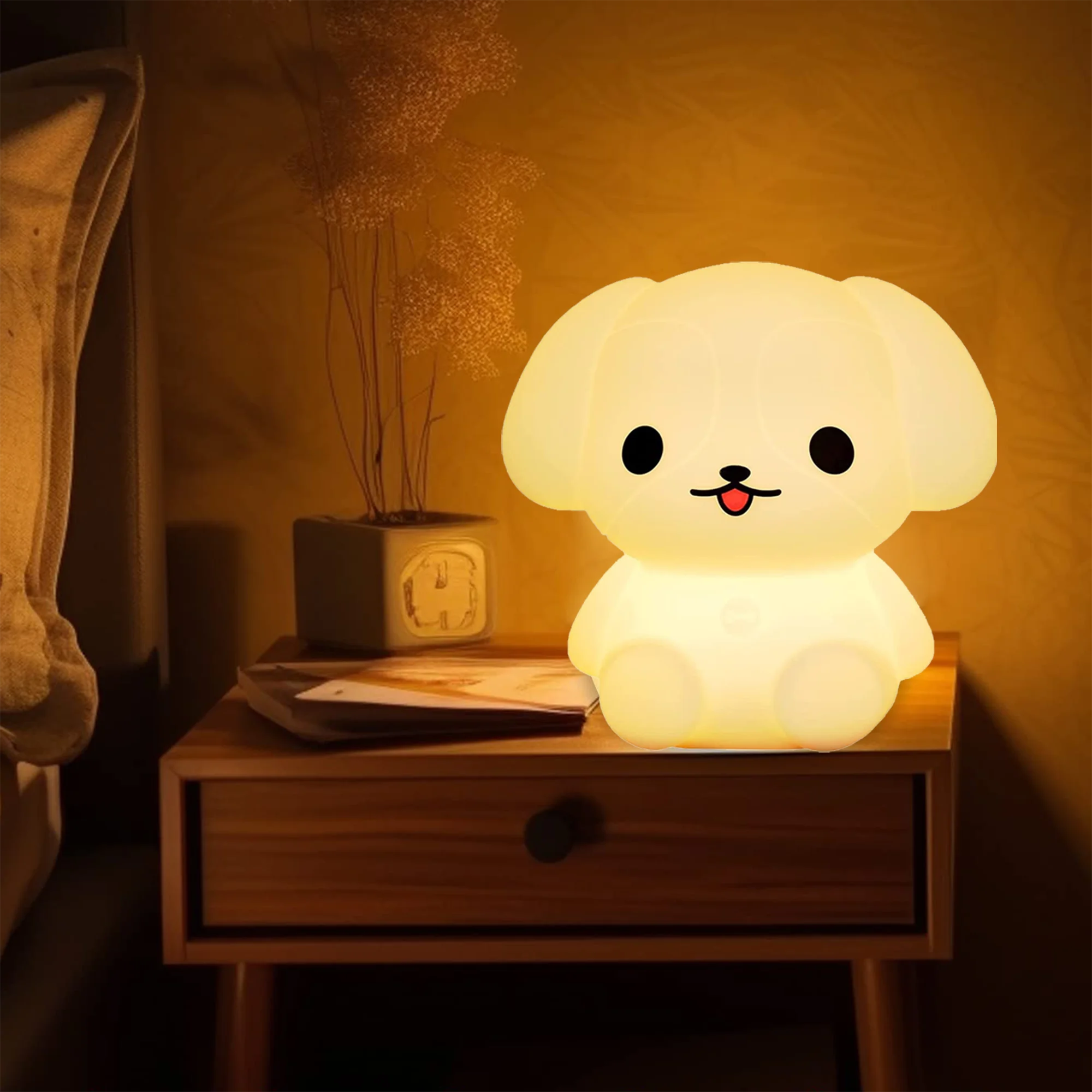 Portable Sensitive Tap Control  Breathing silicone Pubby night Light for Baby Kids Teens livingroom