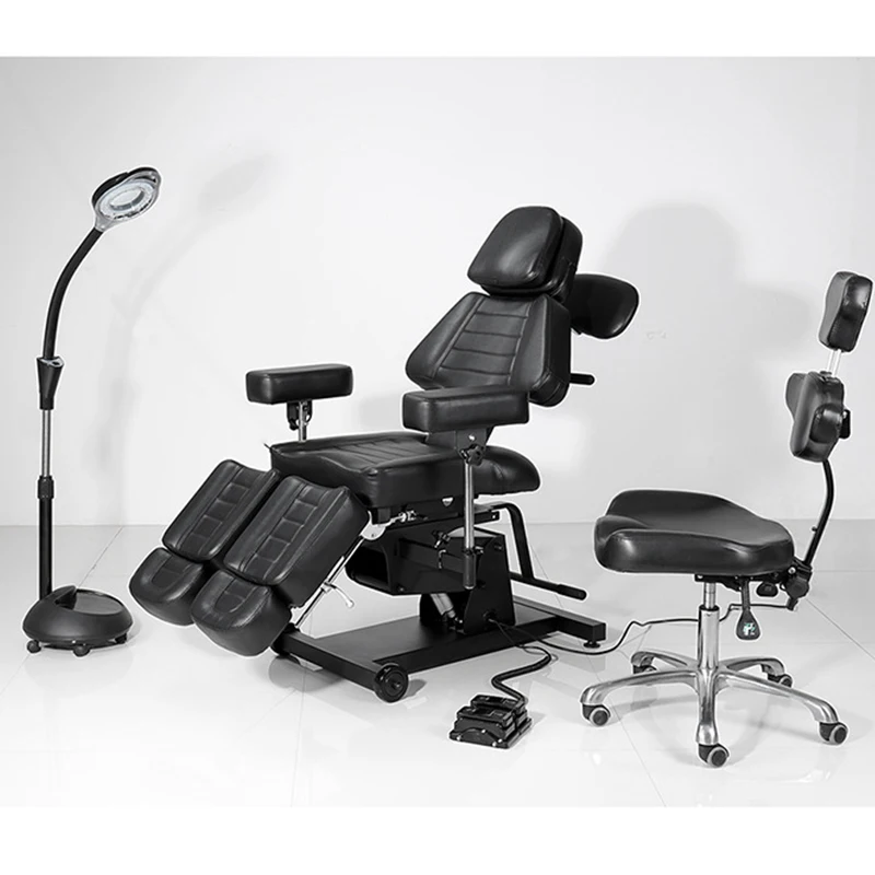 Professional 2 Motors Electric Tattoo Chair Backrest And Height Adjustable Beauty Salon Furniture Tattoo Bed With Foot Control