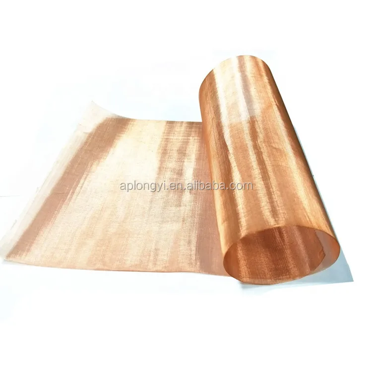 325 mesh pure red copper wire mesh 48 microns EMF shielding mesh