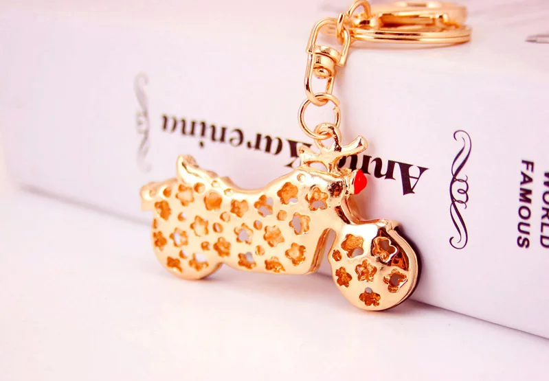 Individuality Chic Motorcycle Keyrings Keychains Enamel Crystal Key Chains Holder Rings For Car Best Gift