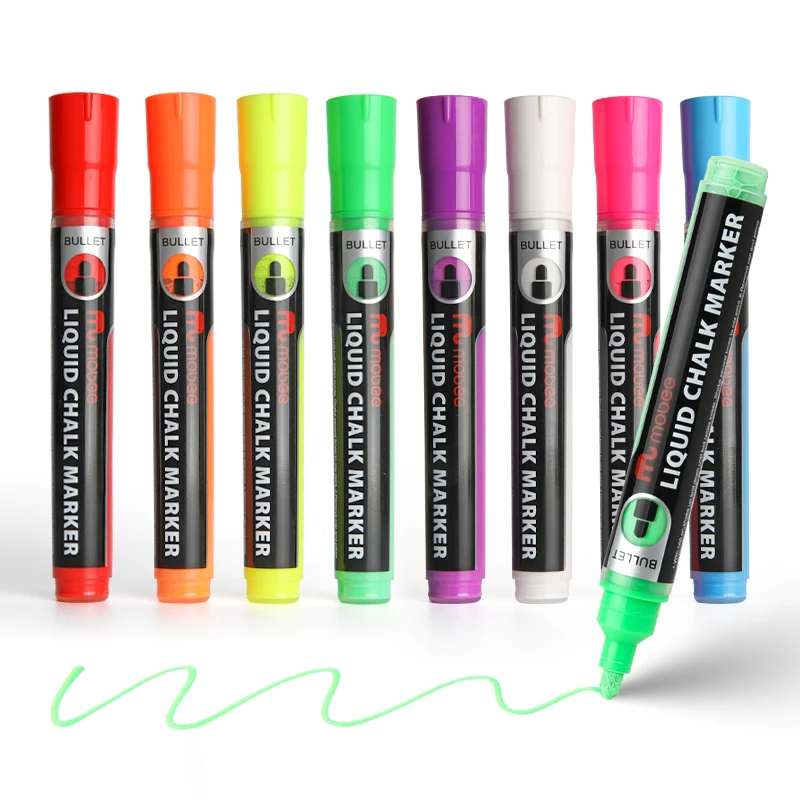 Mobee P-520 Wholesale Custom Valve System Non-toxic Round Toe Liquid Chalk Marker Pen For Blackboard