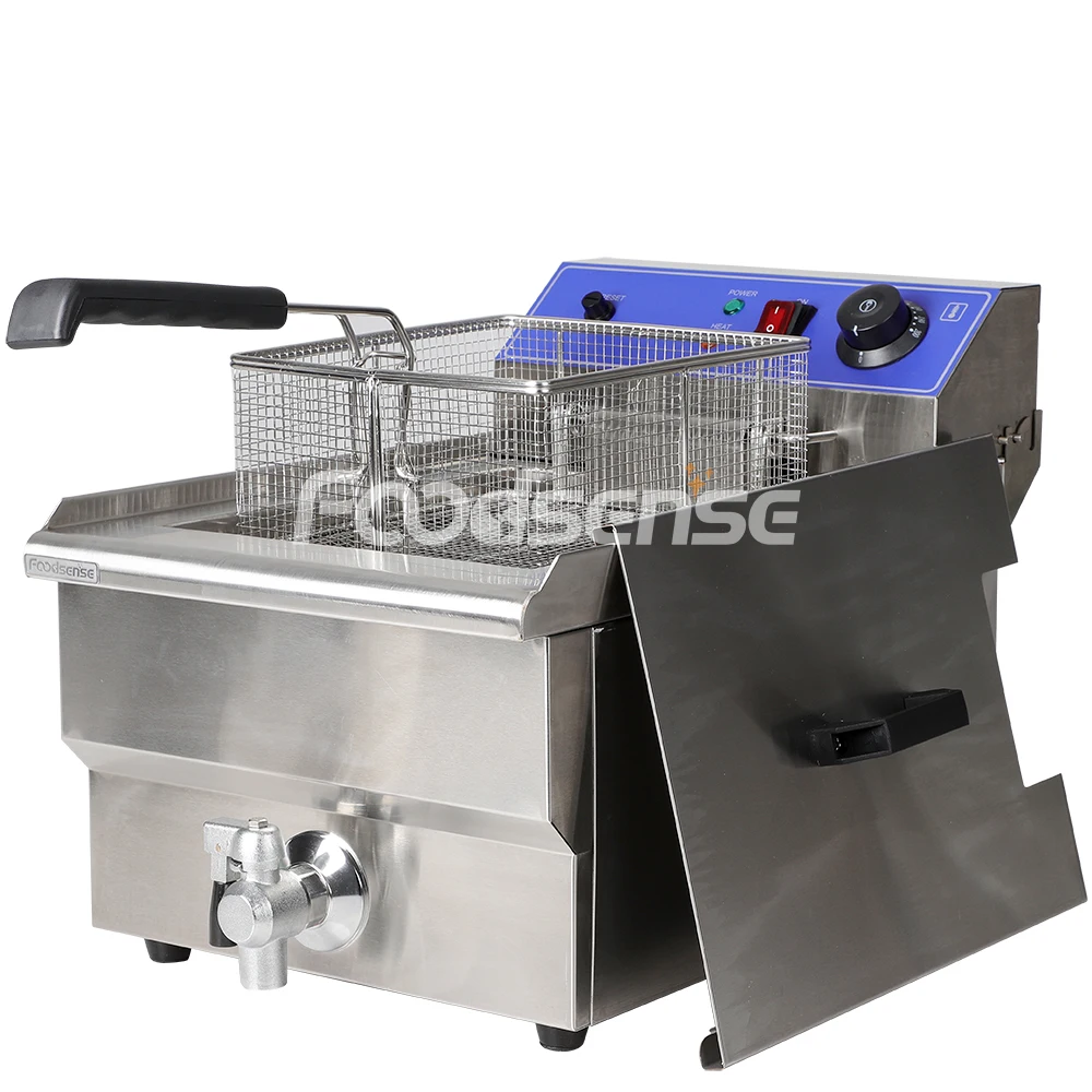 10l electric single potato chips frier fryer machine with gas valve thermostat fryer