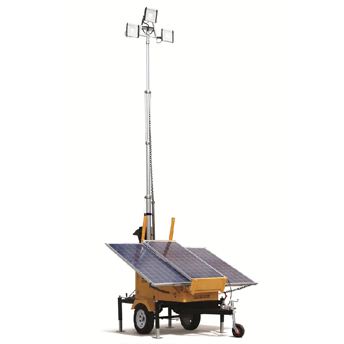 Hybrid Solar Power Gasoline Diesel Generator LED Light Tower For Mobile