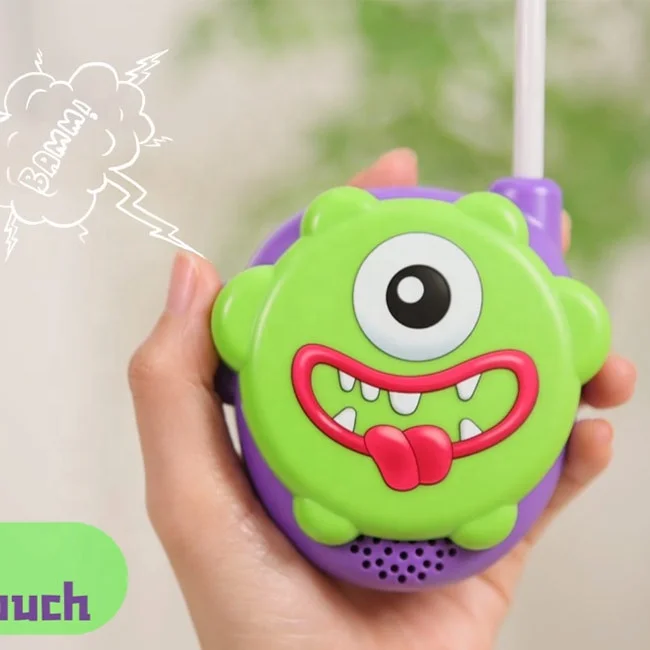 Parent children interaction new toys little monster 500m long range walkie talkie with cartoon sound