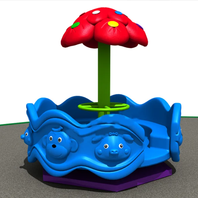 Outdoor Playground Children Plastic Metal Animal Merry Go Round For Sale