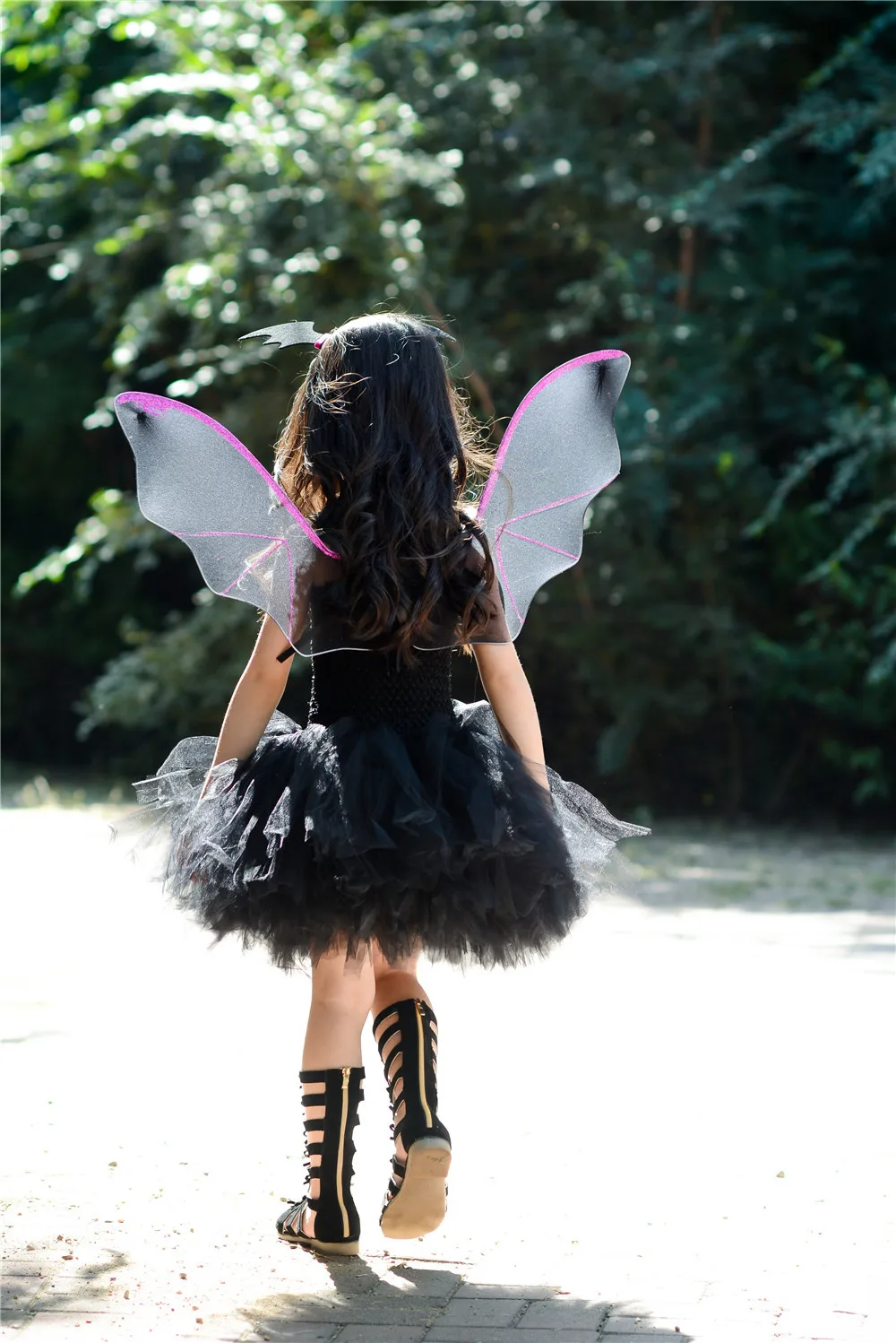 Kids Girl Halloween Dress Little Black Vampire Cosplay Children Kids Party Fashion Clothes Tutu Dresses For Girls
