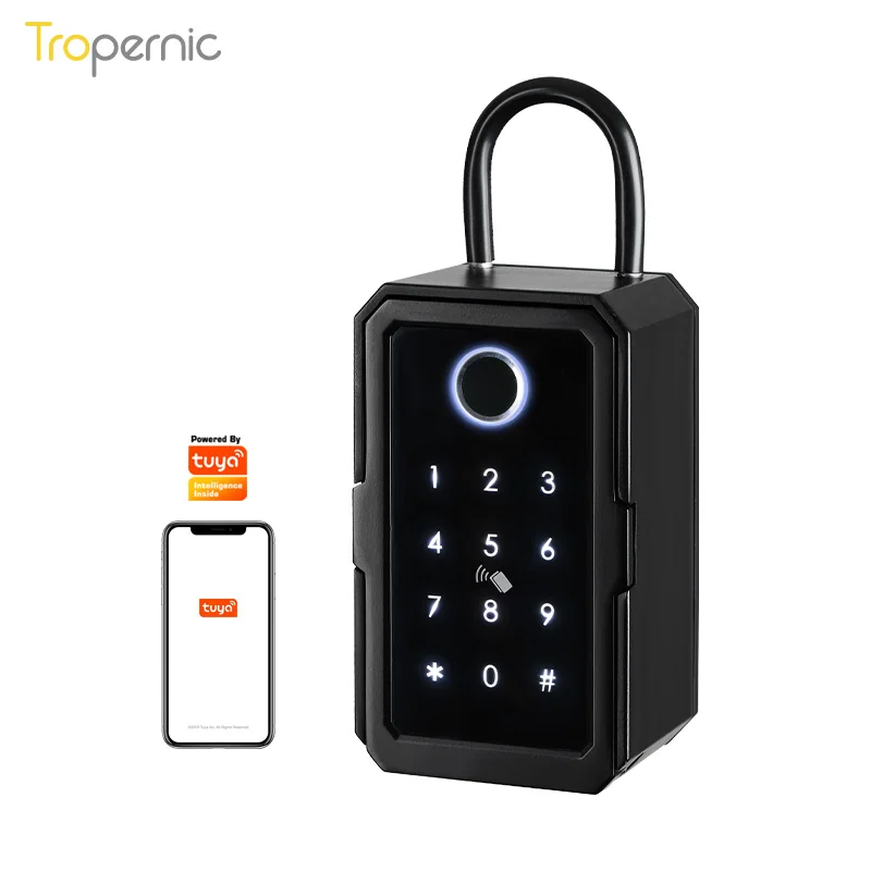 High Quality Waterproof Outdoor Wall Digital Safety Wifi Code App Fingerprint Smart Key Box for Home Office