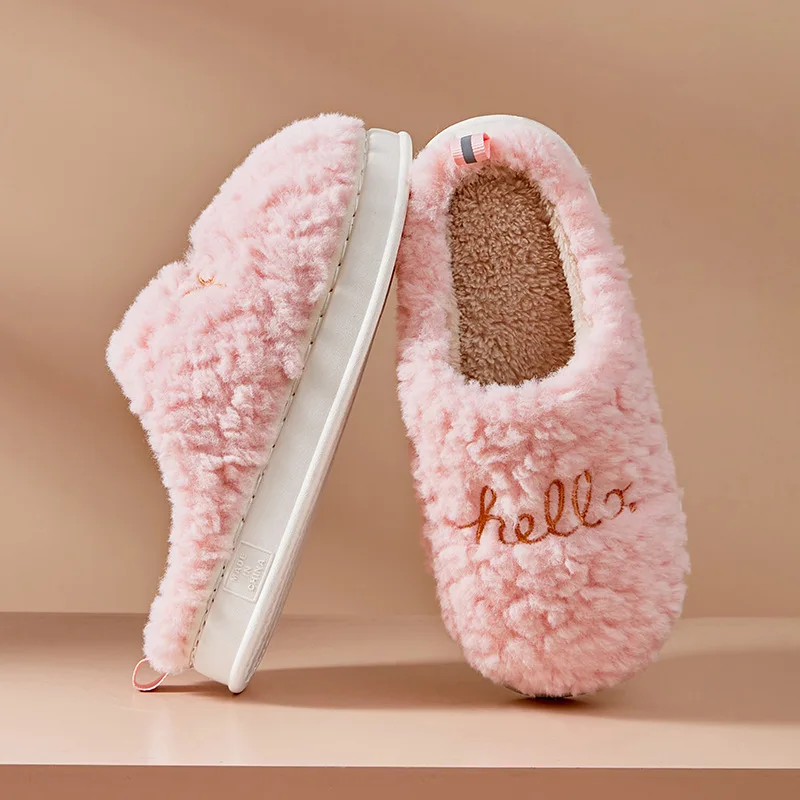 New Arrival Cotton Slippers Home Indoor Casual Shoes Wear-resistant Non-slip Warm Plush Slippers