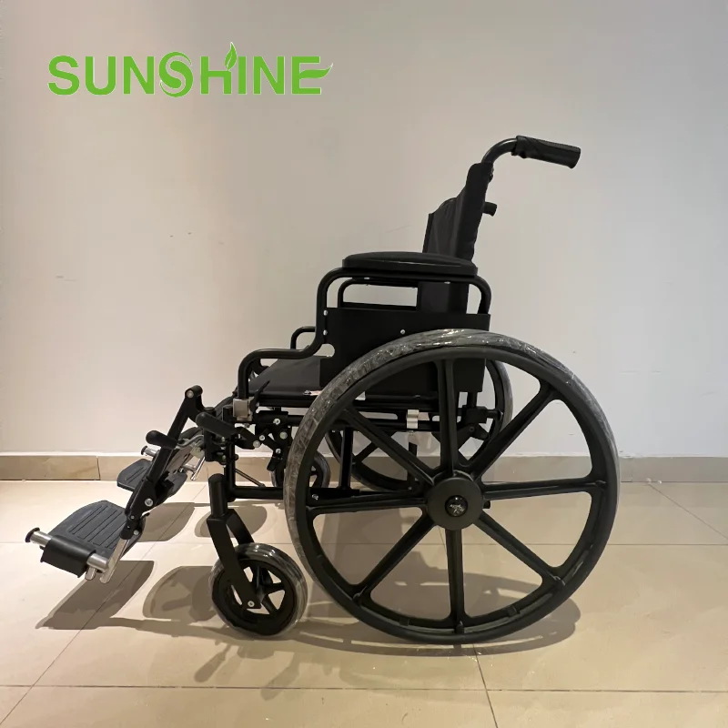 WH969 Light Weight Aluminum Wheelchair Height Adjustable Manual Wheelchair With Nylon Seat and Backrest for the disabled