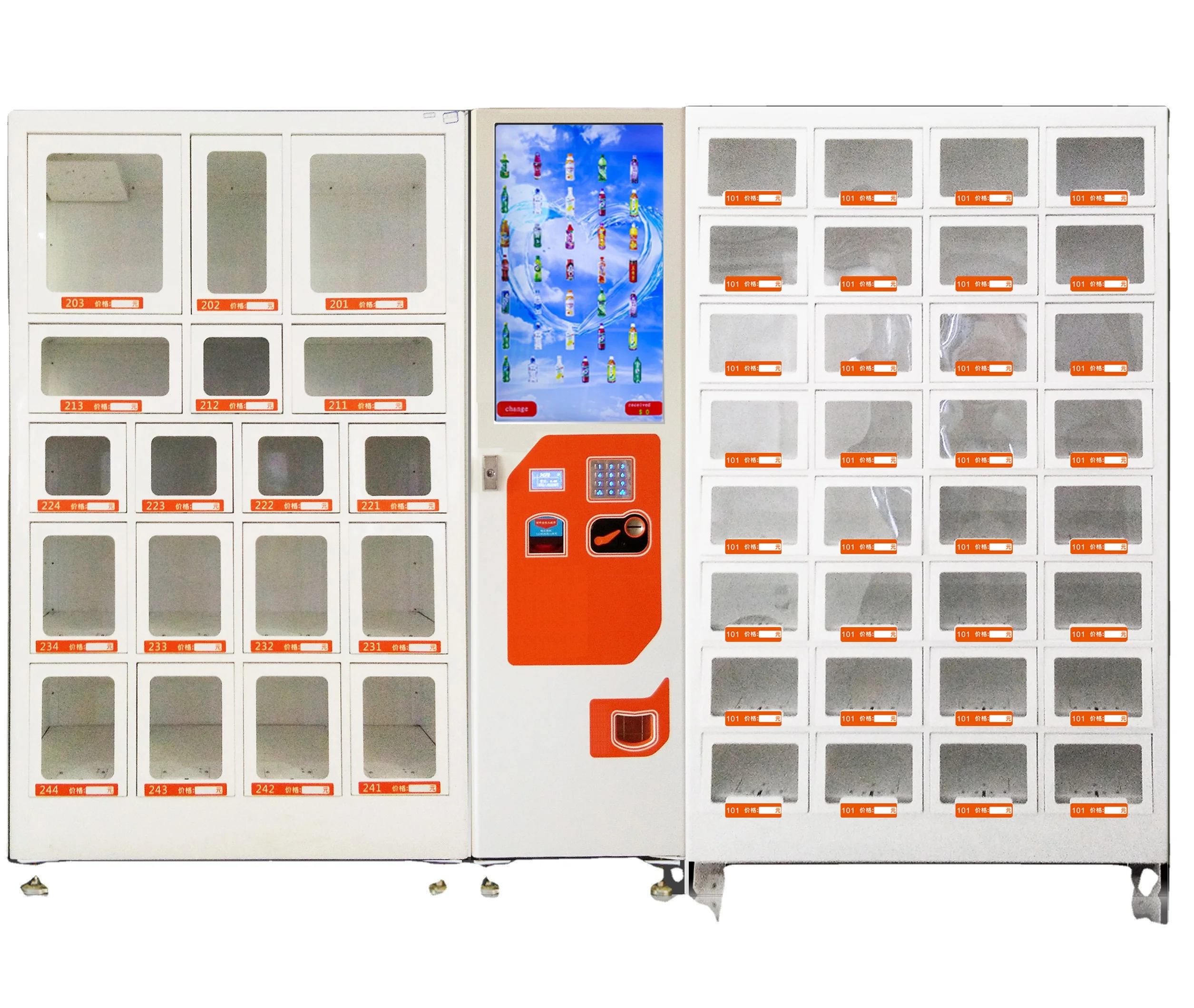 Customized smart vending machine Locker smart machine toys packed food vending machine with different size lockers