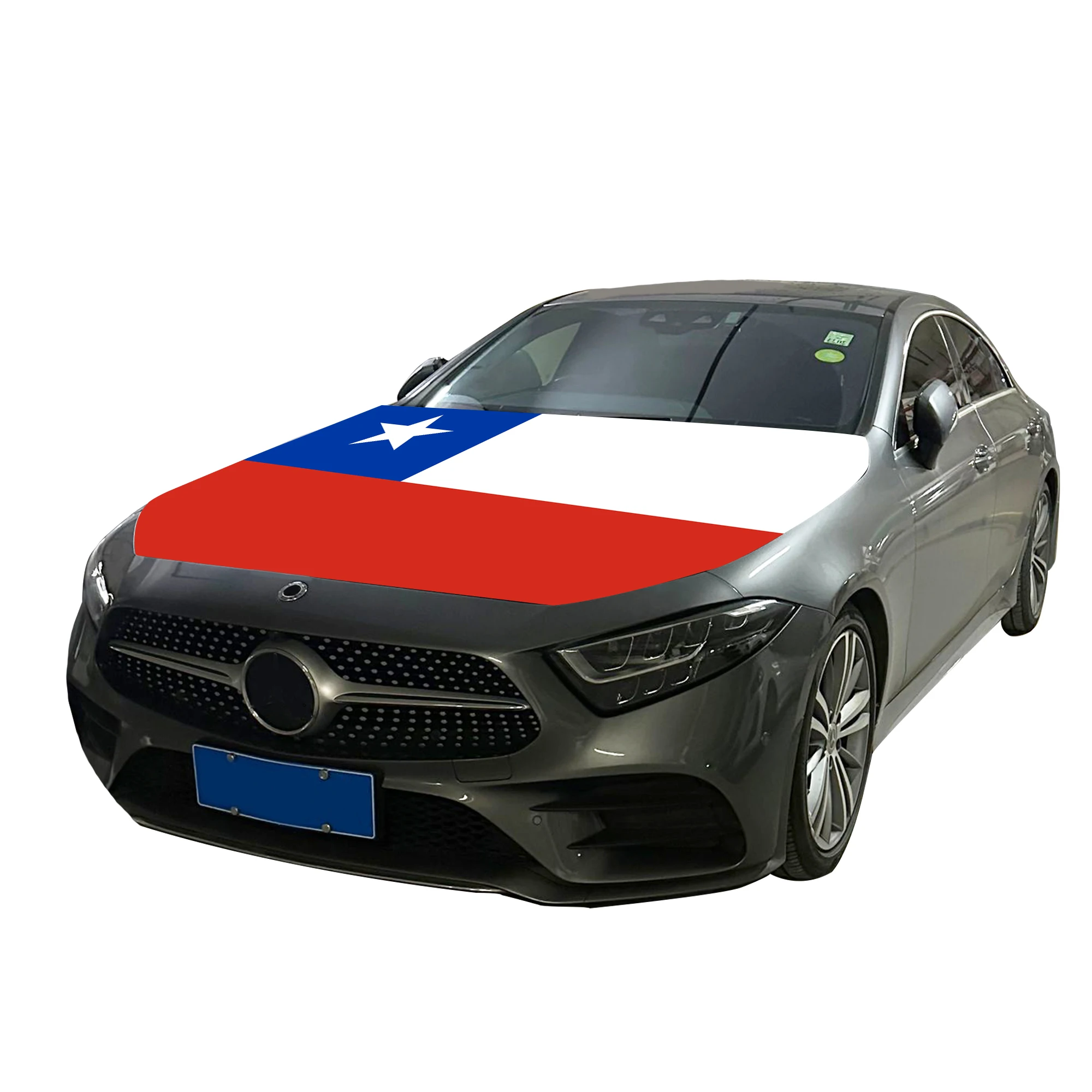 Доступный Национальный чехол на капот автомобиля флаг Чили крышка двигателя Прямая продажа с завода полиэфирная ткань