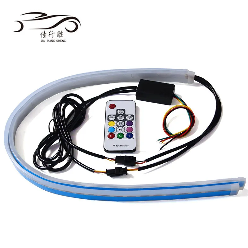 JHS wholesale price car decoration light strip DRL RGB 30cm 45cm 60cm waterproof With Remote Control Flexible for universal car