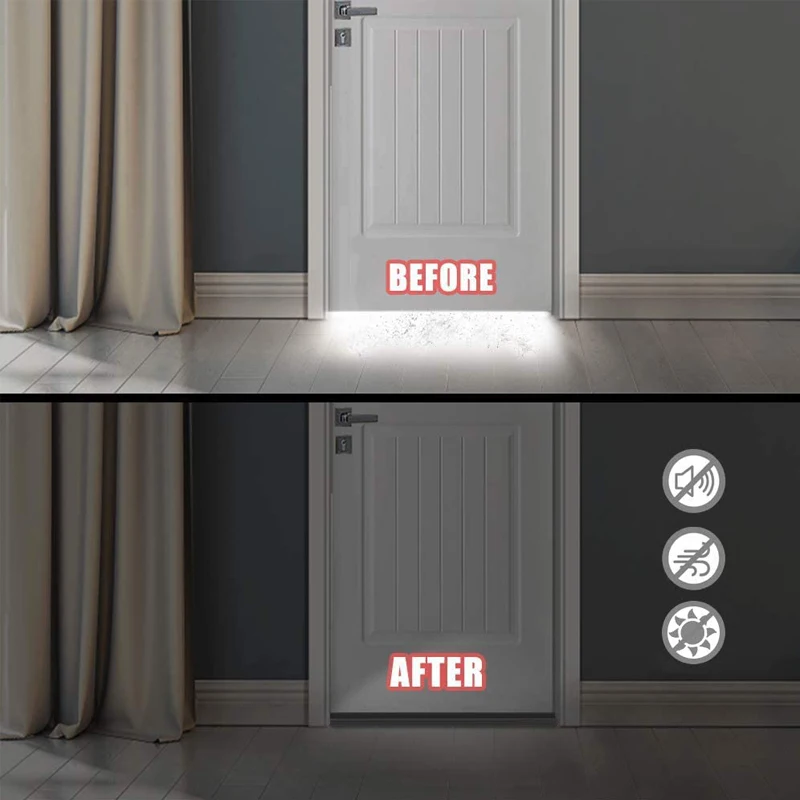 Self Adhesive Door Draft Stopper Under Door Draft Blocker Insulator Door Sweep Weather Stripping Noise Stopper Strong Adhesive