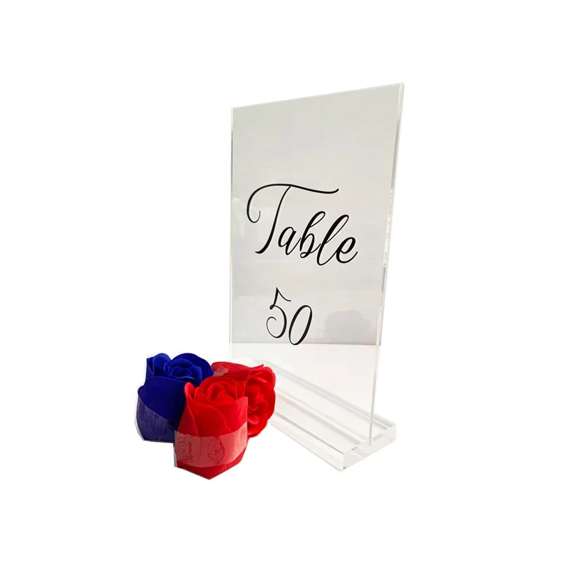 5x7 Acrylic Table Number With Base Clear Table Menu Sign Holder Number 1 To 50 Customized