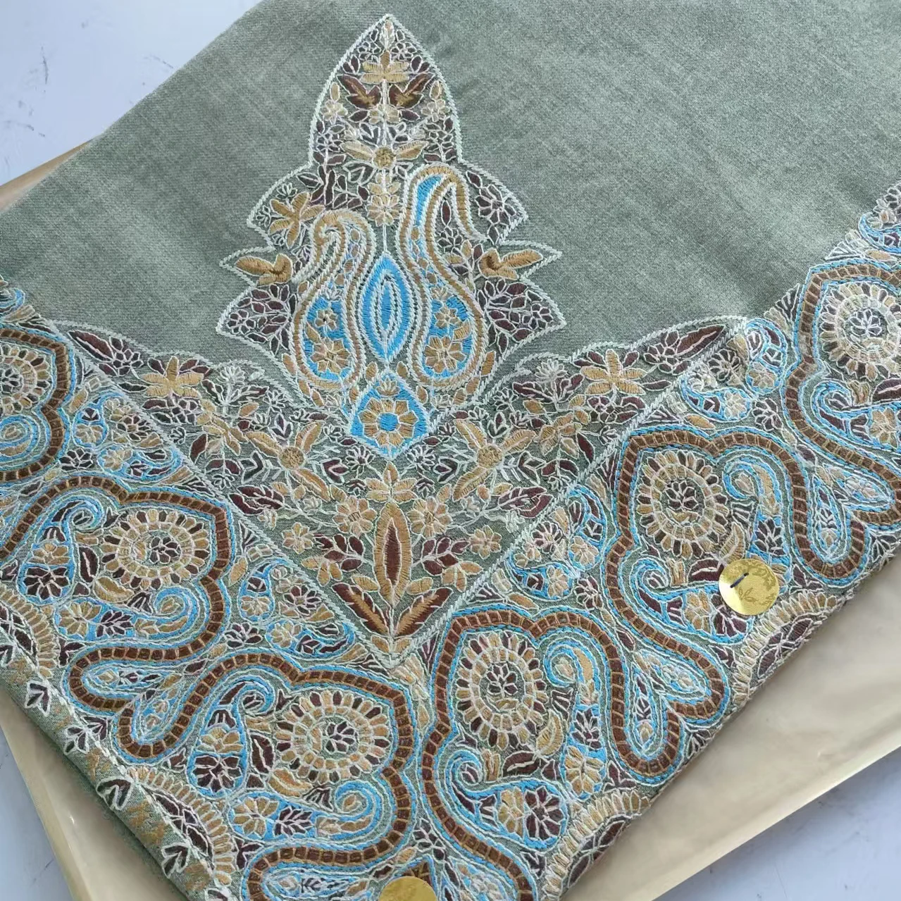 Ready Goods Embroidered Arab Yashmagh Shemagh Muslim Hijab Head Scarf With Many Color 55x55inch embroidery 10cm