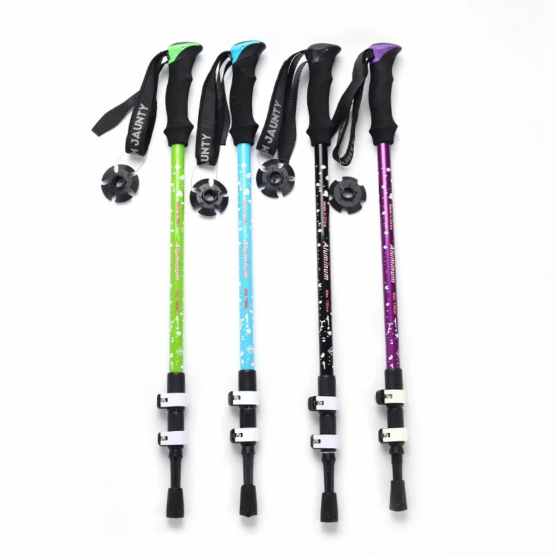Trekking Poles Telescopic Lightweight Aluminum Walking Sticks Shock-Absorbent Hiking Climbing  Poles Adjustable Alpenstock