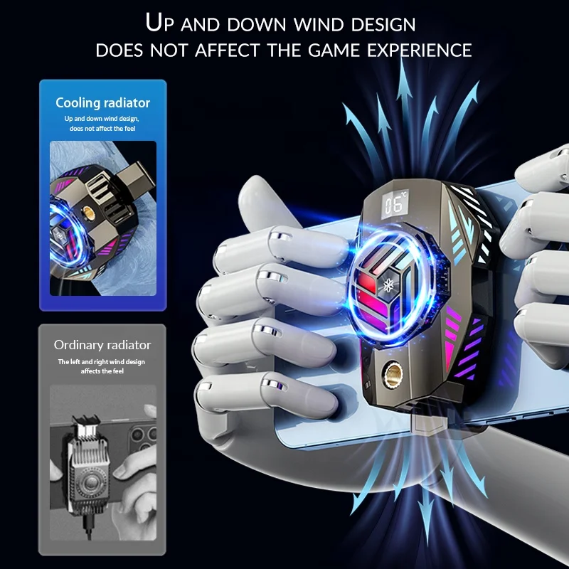 Portable K10 Mobile Phone Cooler Fan Radiator Smartphone Handle Cooling Fan For Gaming Live Streaming