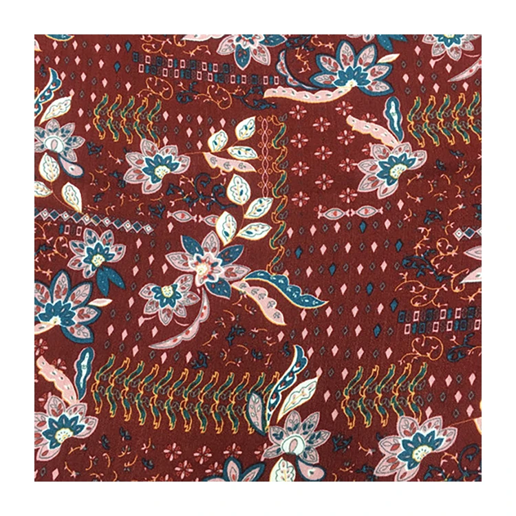 Breathable and comfortable wrinkle-free print rayon fabric printed for women