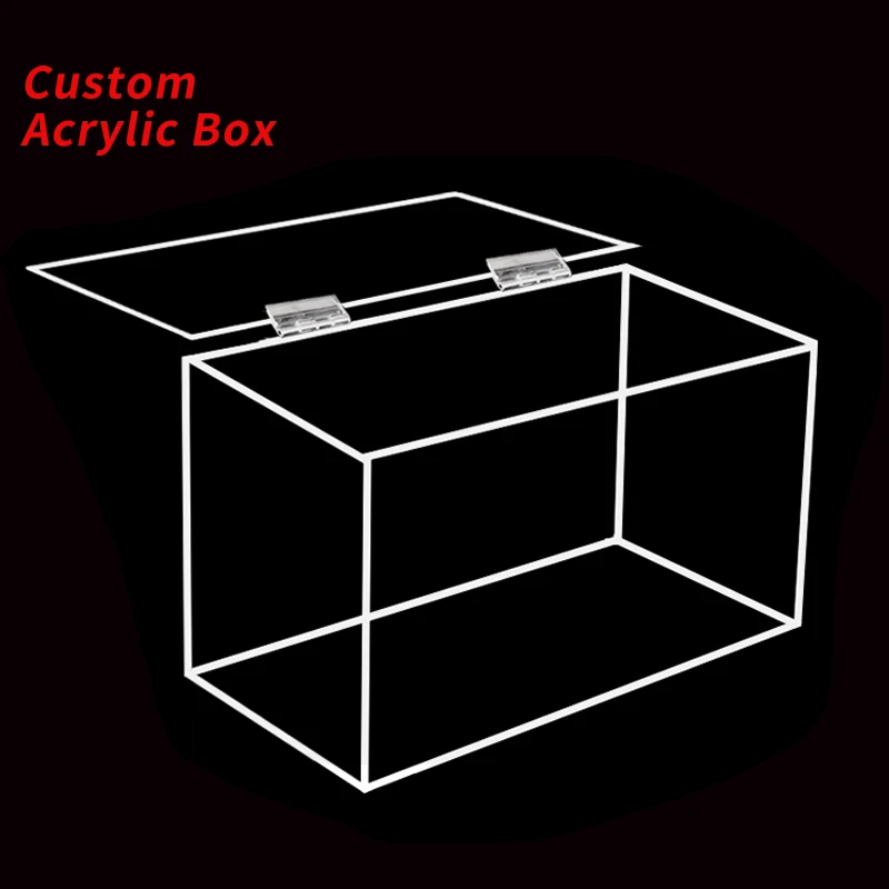 Custom Acrylic Box Clear Plexiglass Acrylic Display 5side Box With Lid/Sliding Lid  Card Booster Display Acrylic Box Case