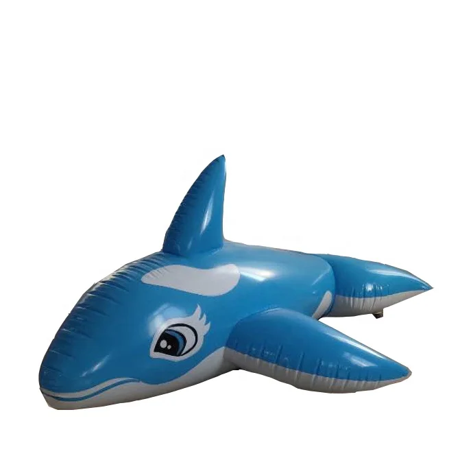 Детские надувные рыбки для катания водные игрушки голубые китовые поплавки бассейна