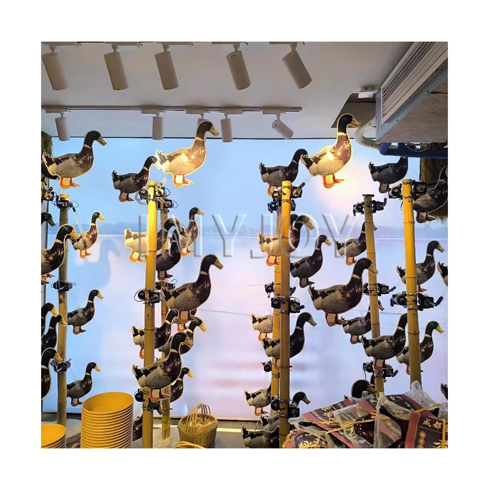 Carnival attract popularity activity prop personalized custom 3d puzzle spinning duck rabbits wooden animals sculpture