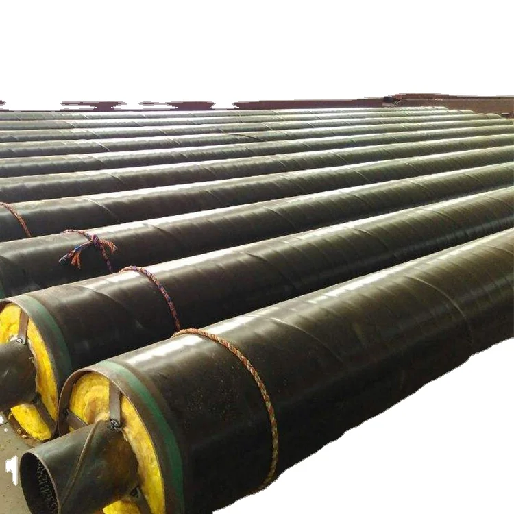 Tianjin manufacture high density polyurethane insulation coating hdpe outer jacket steel pipe