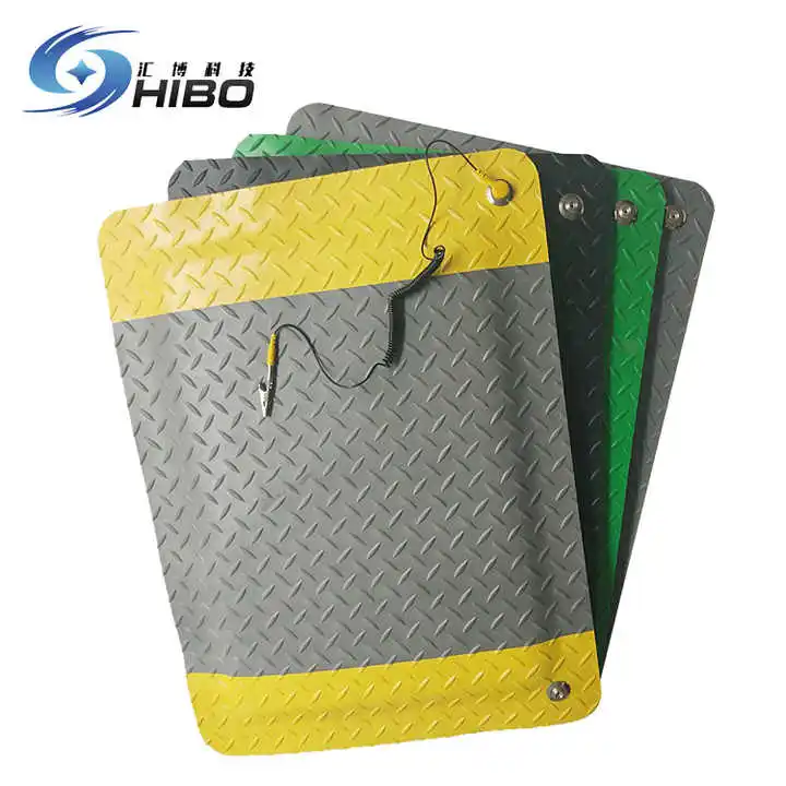 esd anti fatigue floor mat standling for PCB factory 50*50 cm Black/yellow Indoor/Outdoor Chemical Resistant Customizable Soft