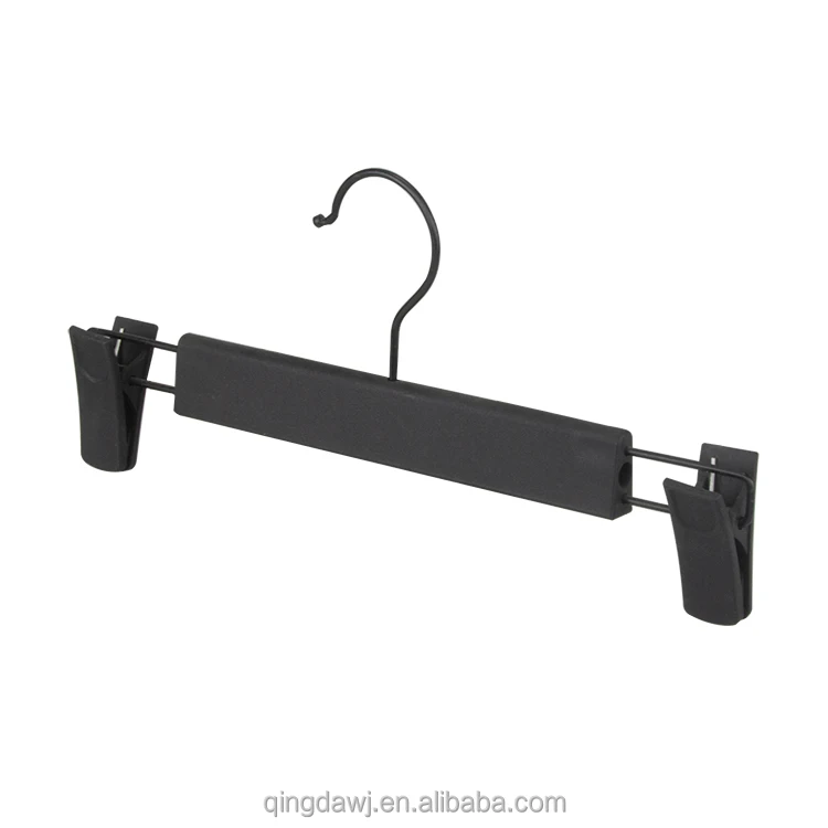 wholesale black plastic pants custom coat hook laundry non slip clothes suit dress shirt hangers clip space saving plastic