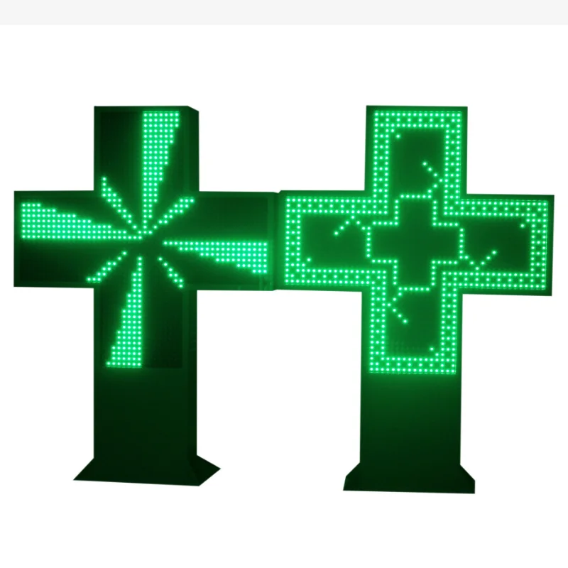 Newest design Custom led pharmacy cross Croix de pharmacie in EU market