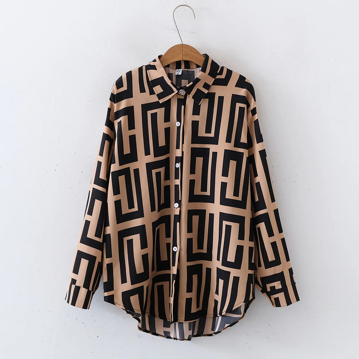 ODM OEM Spring Stylish Loose Fit Inner Cloth Print Shirt Fashion Women Men
