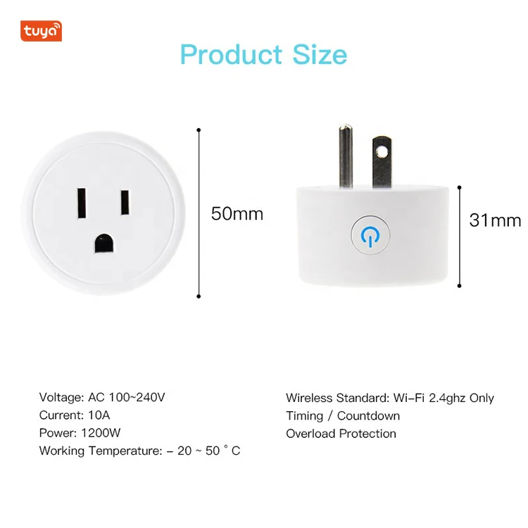  Смарт-розетка Tuya Smart Life 10 А американская Мини-розетка с поддержкой Wi-Fi смарт-розетка работает Alexa и google