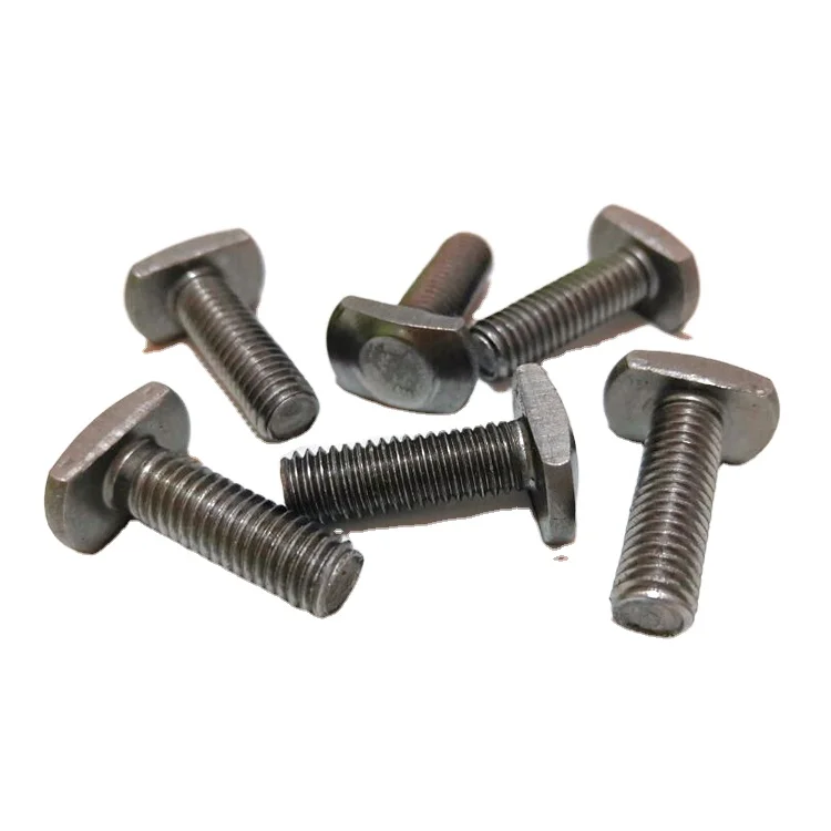 Custom T-bolt supplier m3 m4 m8 stainless steel rhombus rectangular square head T shape screw T bolt