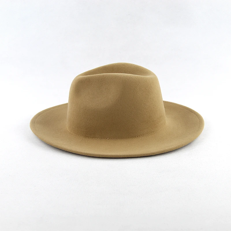 LiHua High Quality Wool Feel Hat Unisex Custom Wholesale Solid With Bee Ribbon Felt Wool Fedora Hats