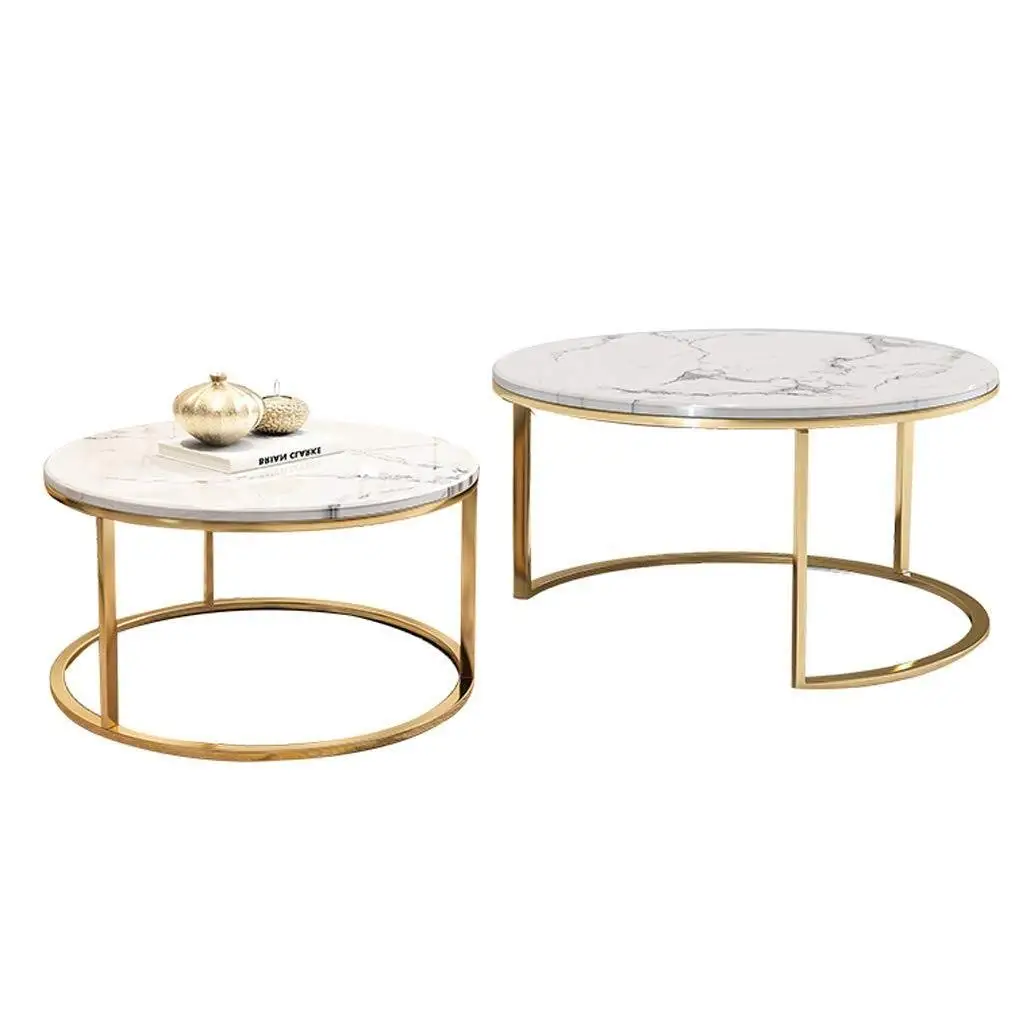 Современный круглый журнальный столик набор из 2