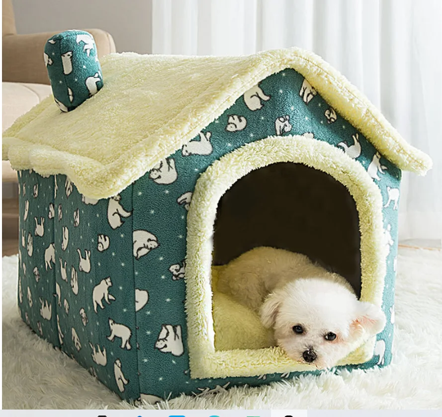 Autumn and winter explosion models kennel house type warm small dog Teddy four seasons general washable dog house cat litter pet
