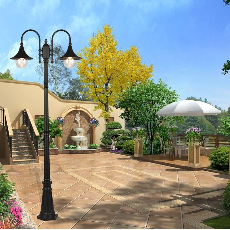 Garden Light Black color Aluminum yard pole E27 Garden Light