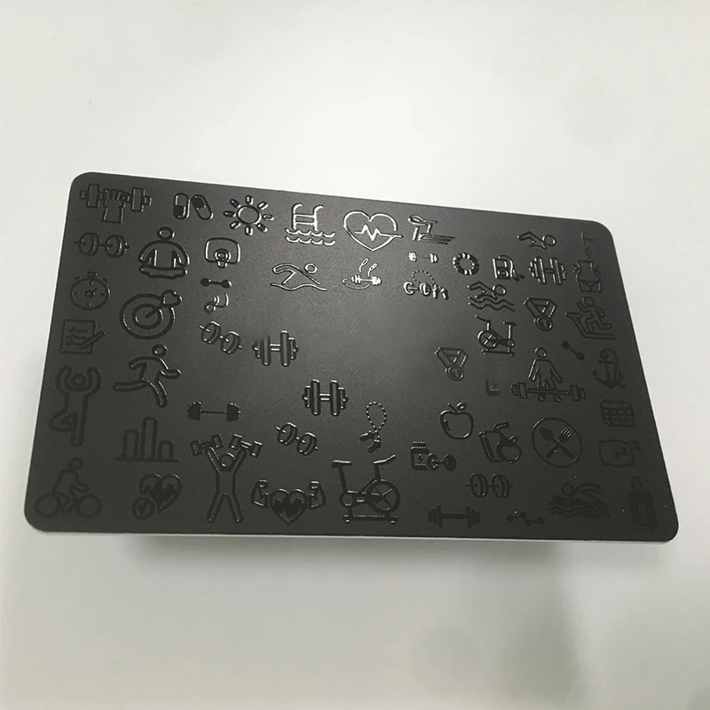 Etched stainless steel metal business card vip Carla wire printed metal VIP membership card