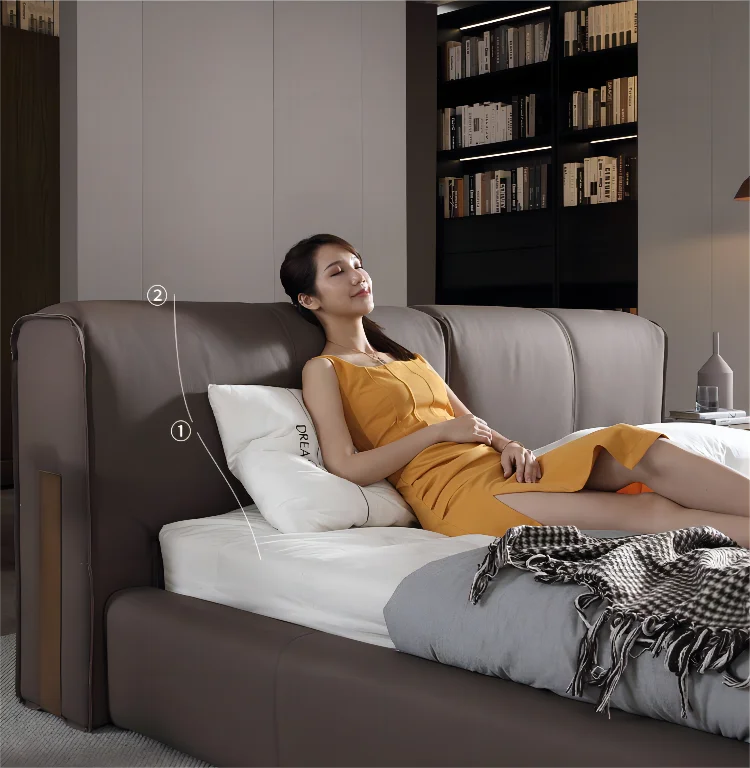 Home furniture customized Queen King size oak wood bed frame wide white kingsize princess castle bed