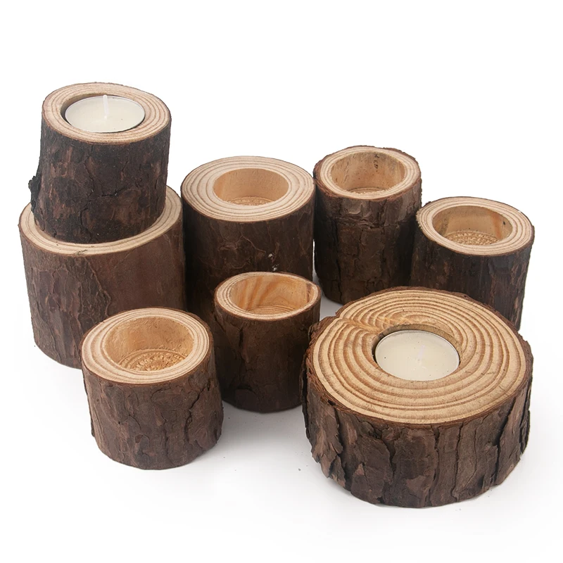 Coral Pet natural wood candle holder funeral supplies Creative Tree Branch Wooden Candle Holder Candlelight Candlestick Wood