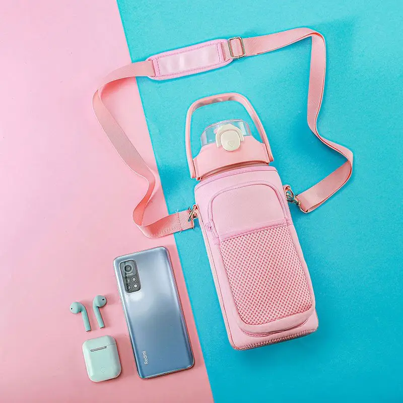 Latest Style Colorful Outdoor, Sports Carrier 2L Neoprene Gallon Water Bottle With Cell Phone Holder Pocket