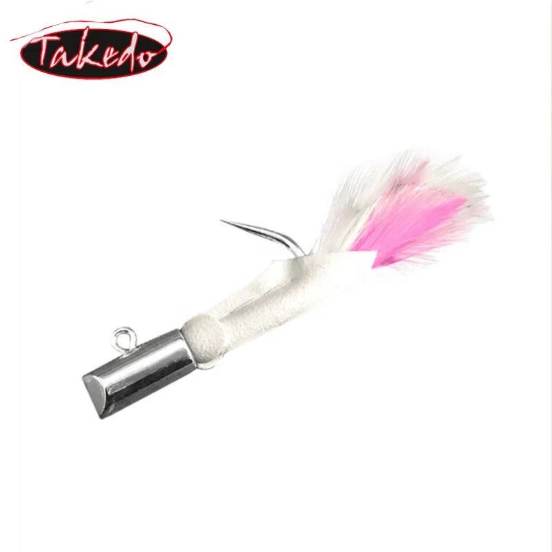 TAKEDO HT01A Electroplated deerskin hook Feather big game shark Tuna hook hook Lead jigging fishing lure