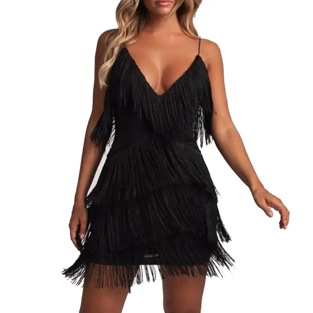 2023 manufacturer wholesale summer elegant casual halter fringe sets mini skirt and top set for women clothing