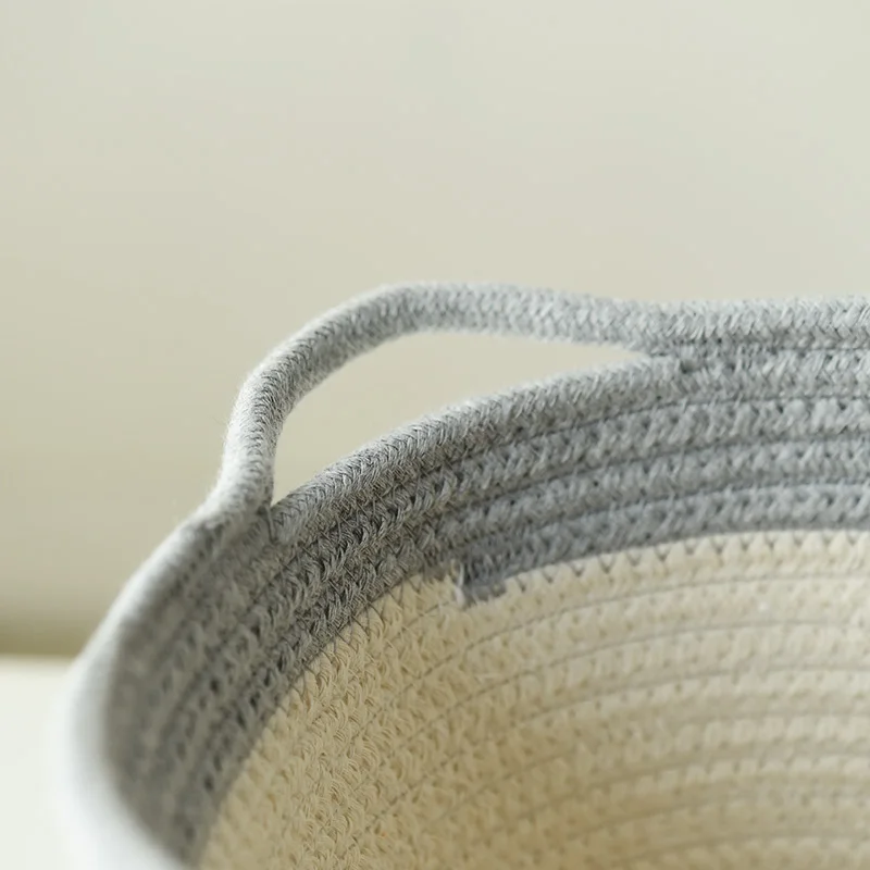 Cotton Rope Baskets Handmade Woven Storage Baskets