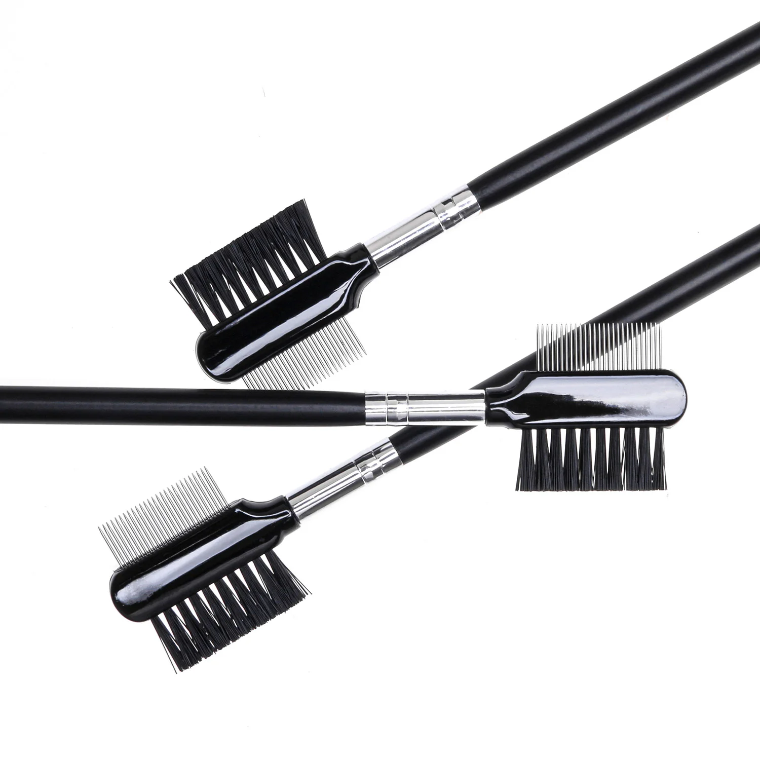 Professional Premium Eyelash Brush Applicator Makeup Tools With Eyebrow Comb Stainless Steel Needle Extension