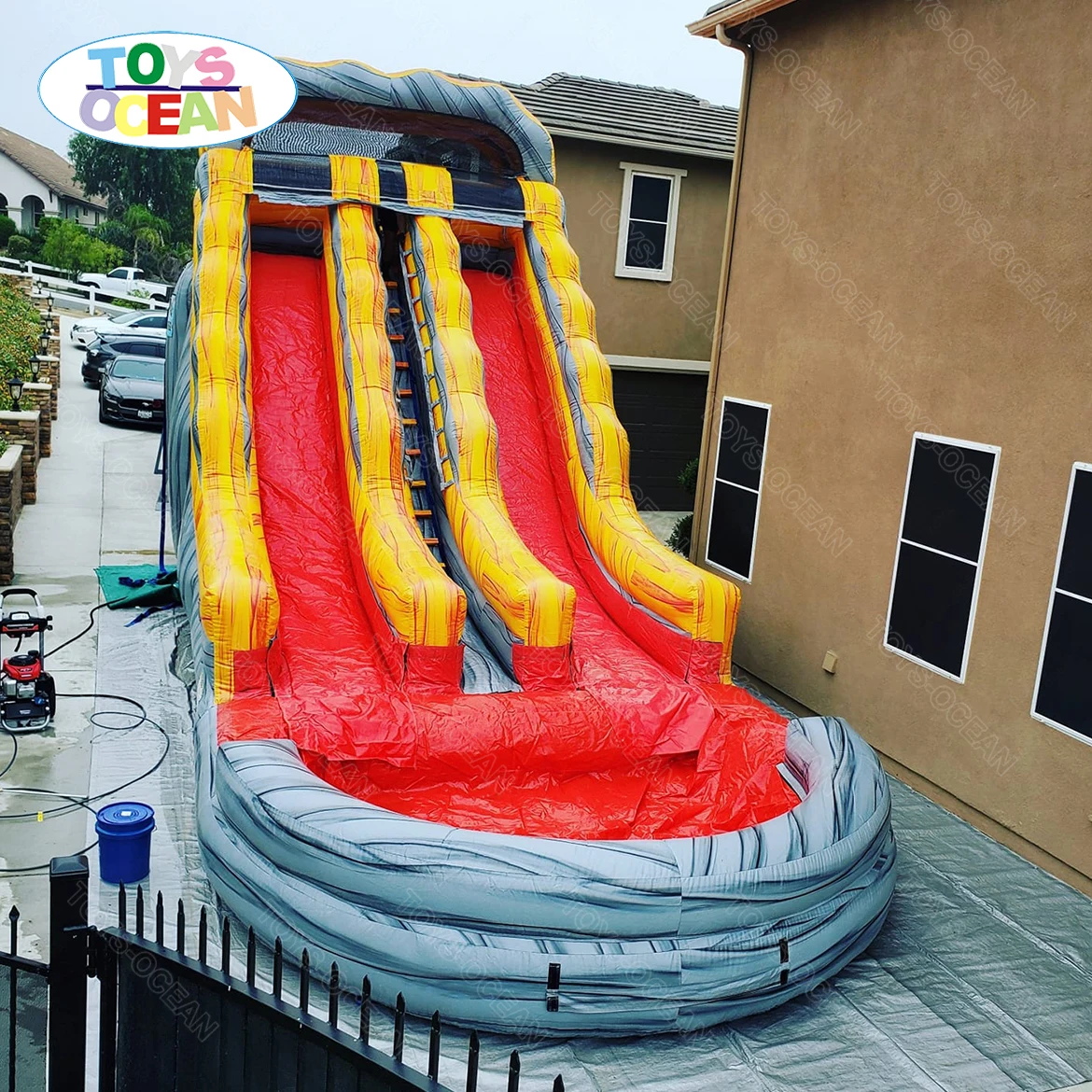 2023 custom commercial inflatable water slide with swimming pool adult kids slide