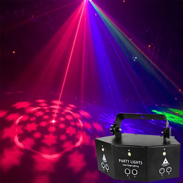 9 Eyes RGB Laser Stage Lights Strobe Stage Lighting Effect Led Projector by DMX512 Control