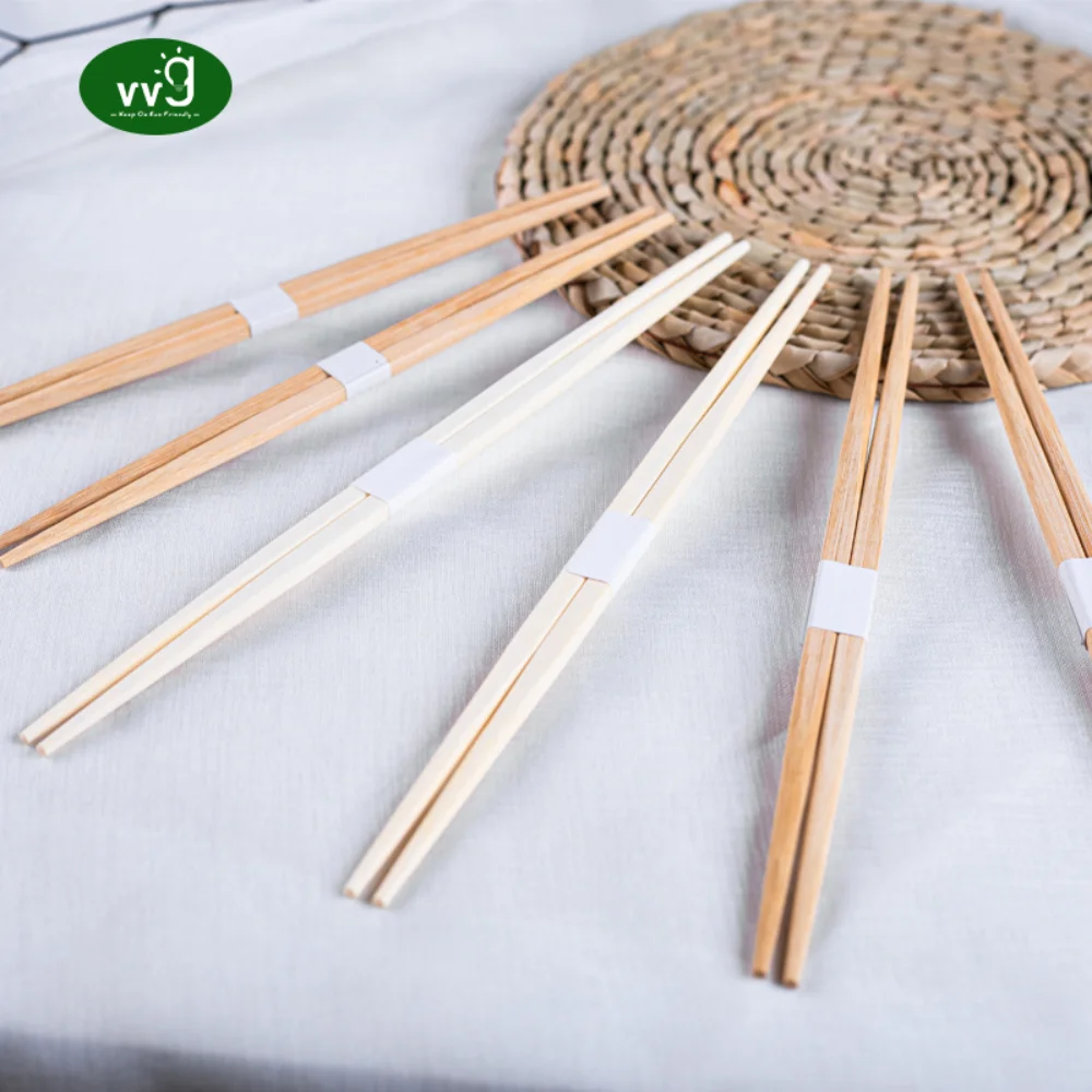 VVG Disposable Bamboo Chopsticks Double Pointed Sleeved and Separated Chop Sticks for Sushi Restaurant